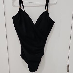 Miraclesuit Black One Piece Swimsuit with Plunging V-Neck